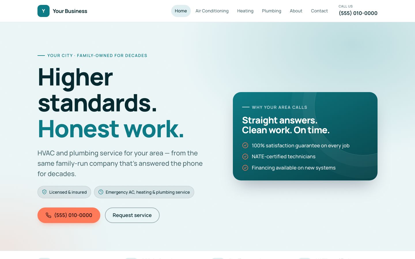 Website rebuild for a hvac and plumbing company in Metro Atlanta, GA